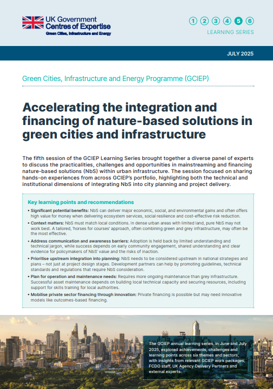 Accelerating the integration and financing of nature-based solutions in ...